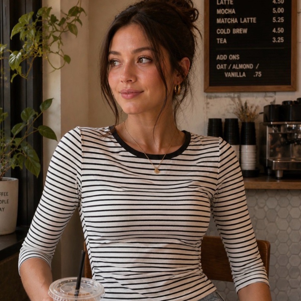 white house black market stripe top